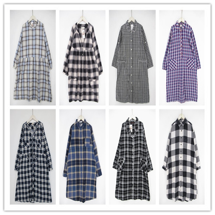 格子条纹纯色英伦风连衣裙