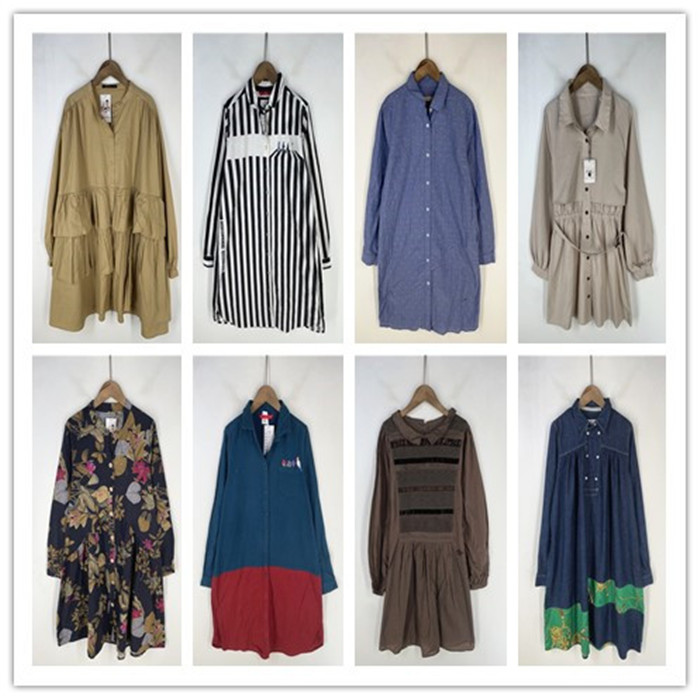 复古着vintage日韩尖货民族风森女系纯色印绣花卉长袖连衣裙L2002