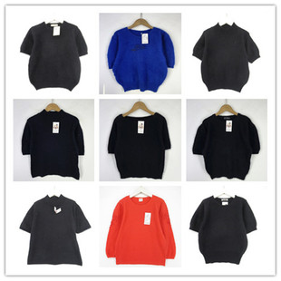 复古着vintage日韩精品学院风甜美系钉珠绣花安哥拉兔绒毛衣X0322