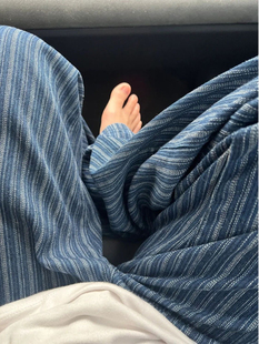 胖MM特大码300斤小众条纹女直筒宽松百搭显瘦家居外穿睡裤春夏季