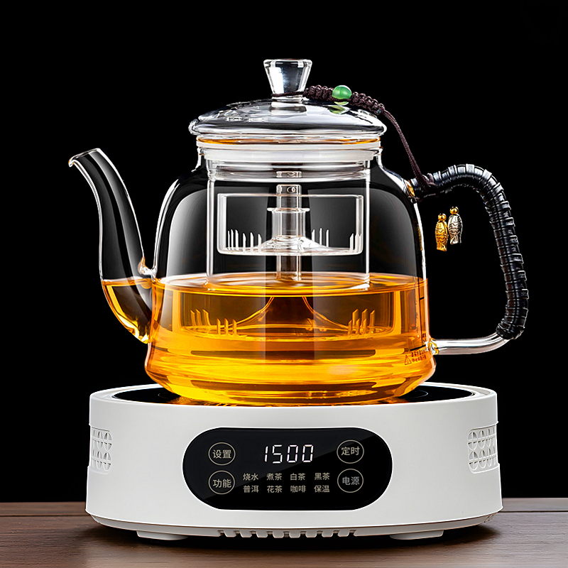 加厚全玻璃煮茶壶煮茶器套装