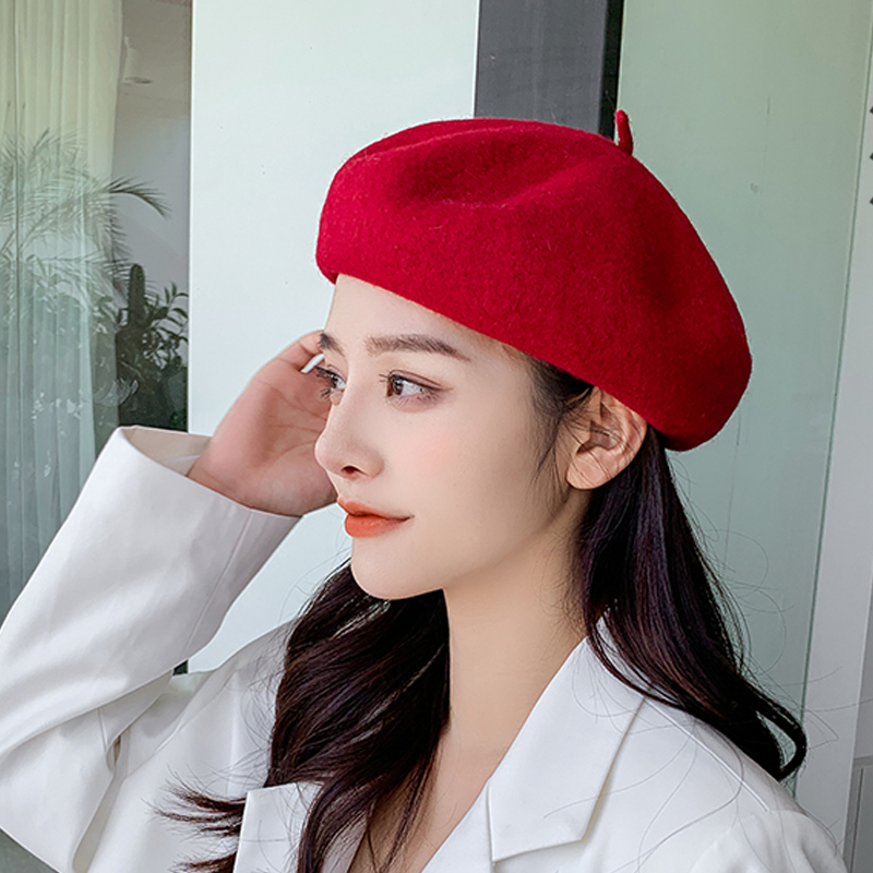 帽子女款秋冬季贝雷帽时尚蓓蕾帽