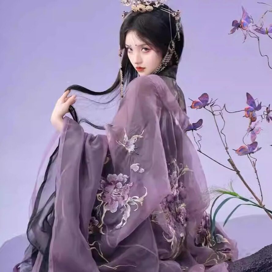 新款汉服女有香如故黑山茶原创唐制齐胸儒裙超仙刺绣大袖春夏套装