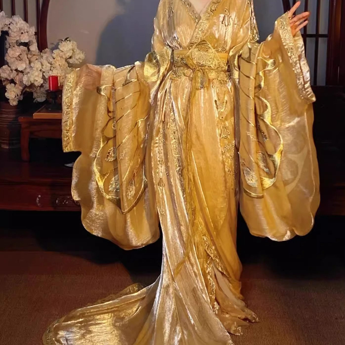 颂游园惊梦汉服女子重华魏晋风重工刺绣超仙大广袖战国袍直裾套装