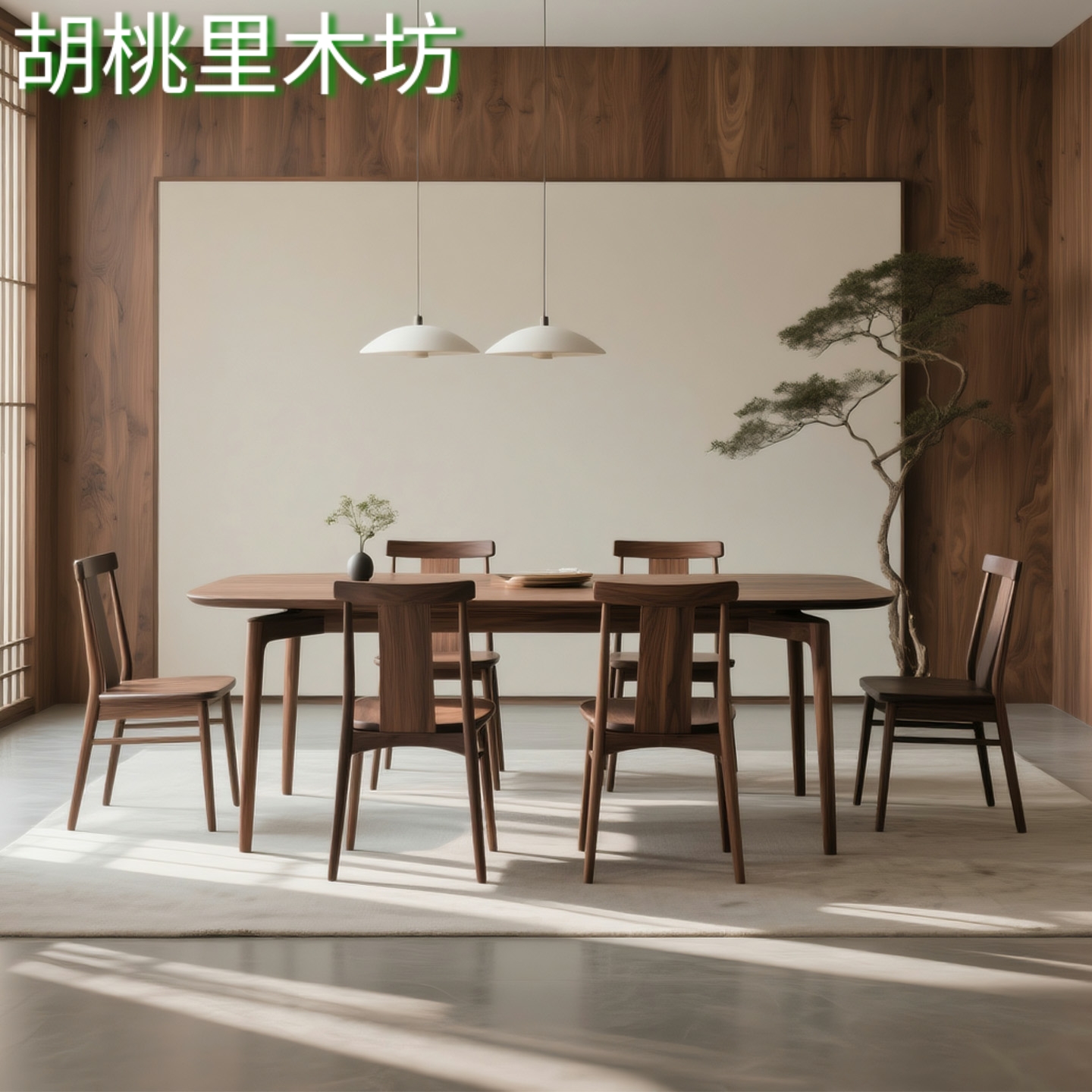 北美黑胡桃木小户型实木餐桌