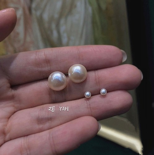 高级感珍珠耳钉高级感天然
