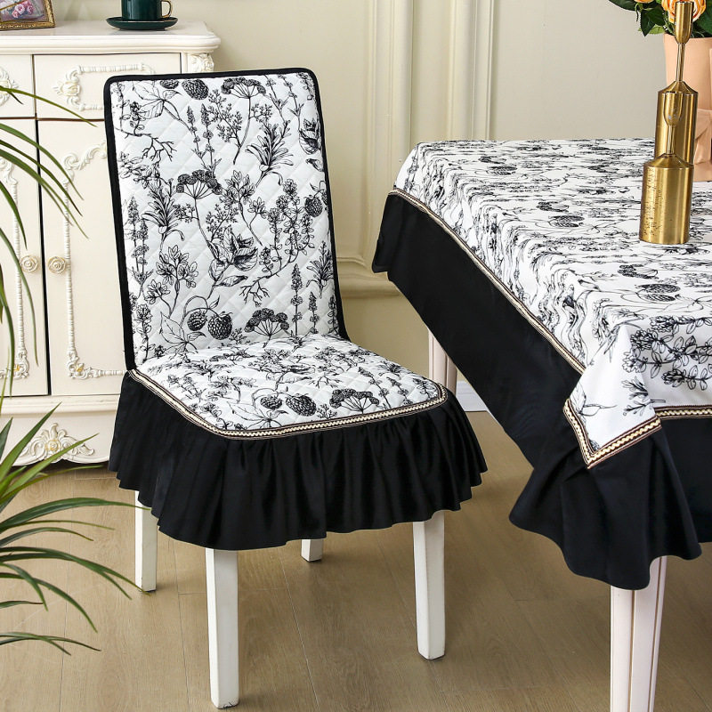 餐椅子套桌布连体椅套四季通用简约夹棉餐厅餐桌桌椅套椅子套罩