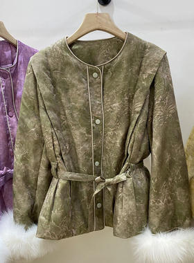 反季捡漏！新中式轻奢羽绒服女冬狐狸毛显瘦白鸭绒印花外套