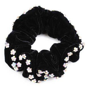 曌璇发圈发绳饰品母亲节礼物韩版 盘发发饰水钻绒布彩钻白钻女头花