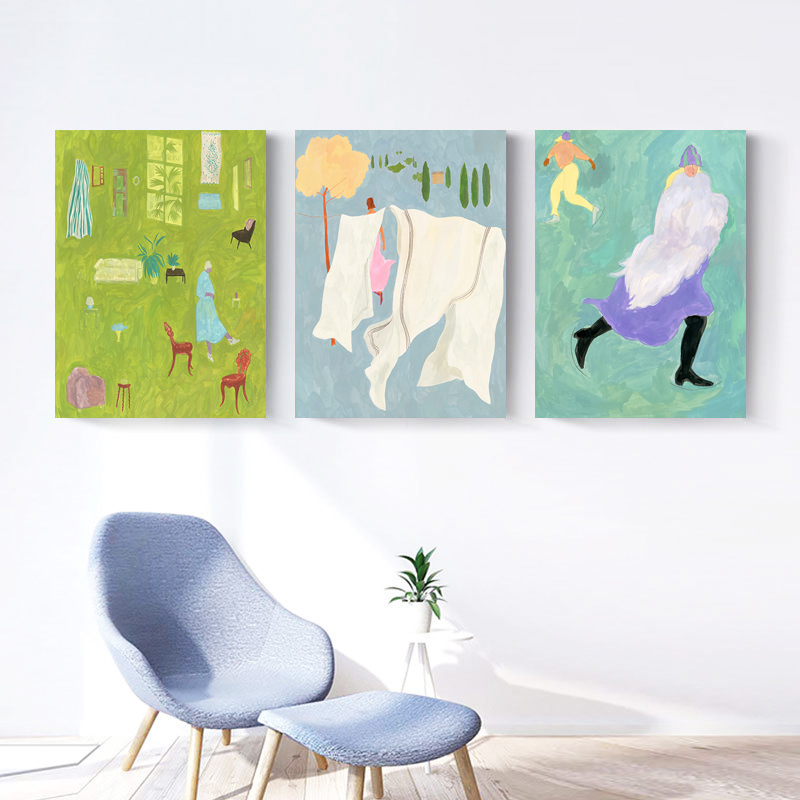 中古风沙发背景墙装饰画