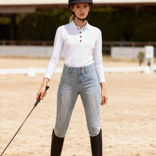 高腰显瘦马术裤修身马术运动裤男女透气马裤马术比赛骑士全硅胶裤