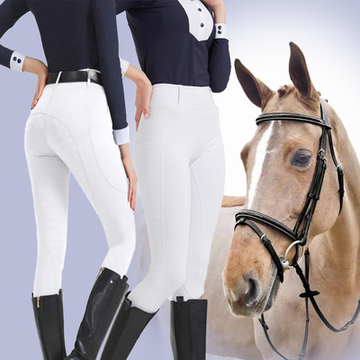 春夏女骑马裤硅胶裤热销高弹透气耐磨马术裤弹力修身马术硅胶裤防