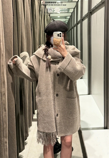 5755152 ZA秋冬新品 宽松加厚围巾针织大衣外套 时尚 722 2023