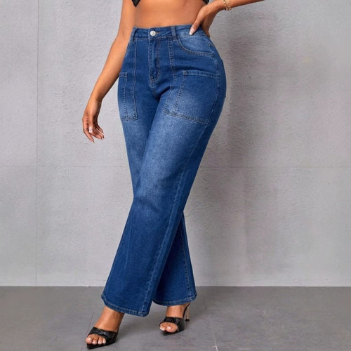 女裤高腰宽松女式牛仔裤大码女装裤子 jeans for women plus size