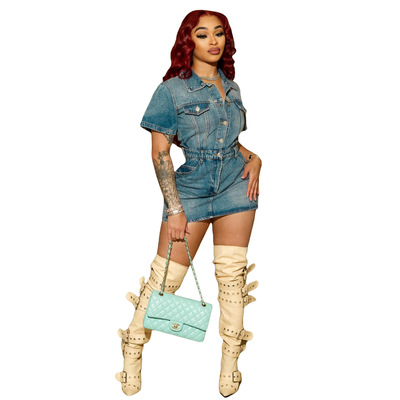 plus size dress jeans big size women dress 大码牛仔裙欧美风