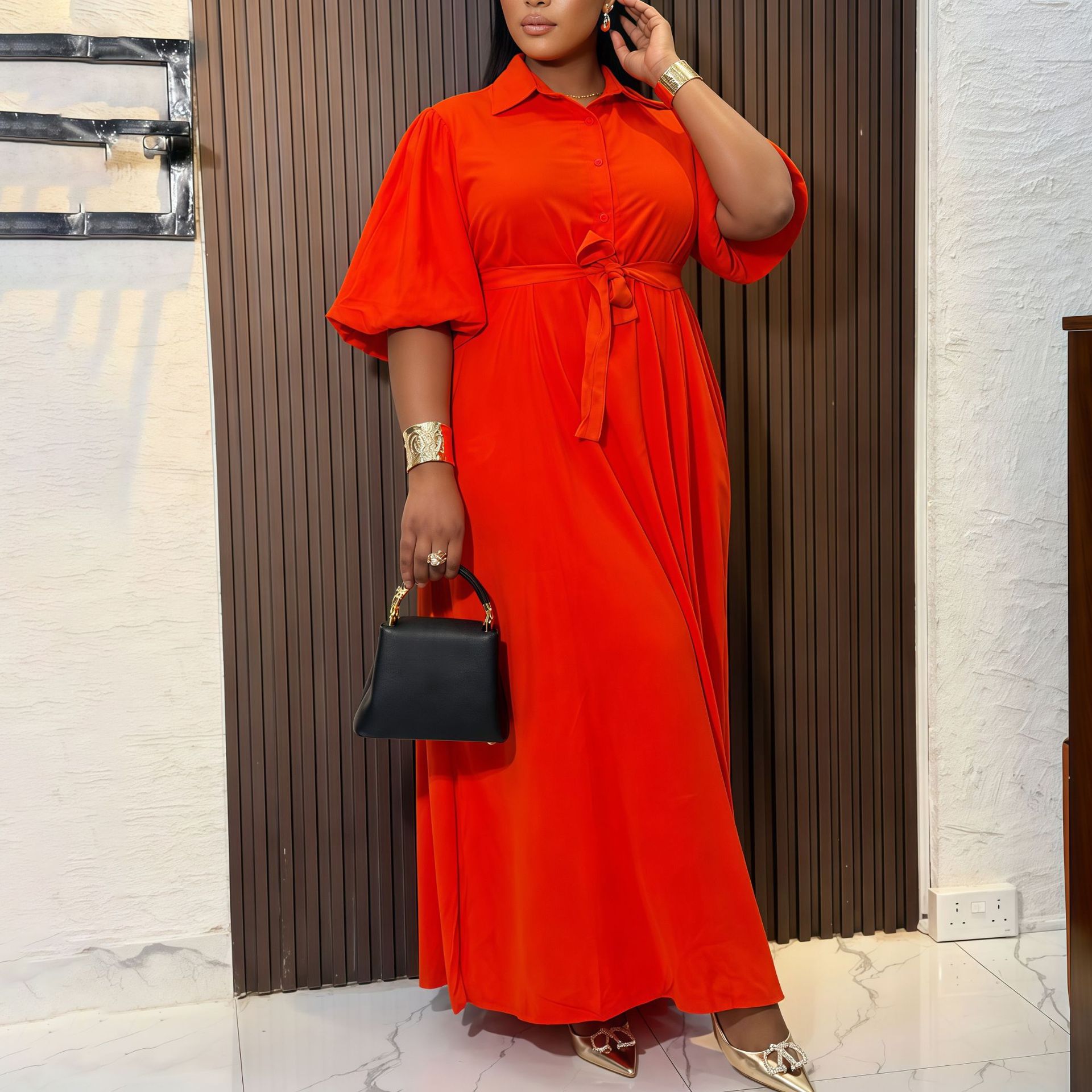 one piece dress long maxi solid color t shirt stlye dresses图片