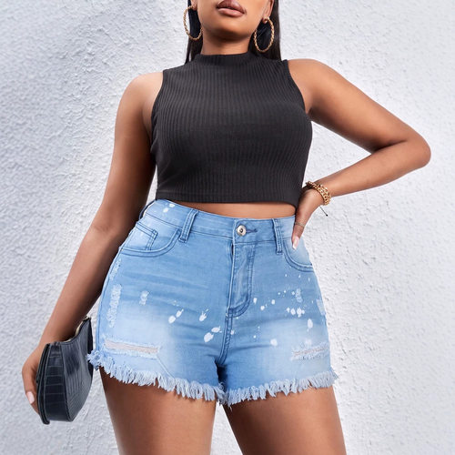 欧美风牛仔女短裤 women jeans for summer short pants big size