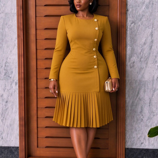 长裙非洲裙子大码职业女性服装 African female dress OL dresses