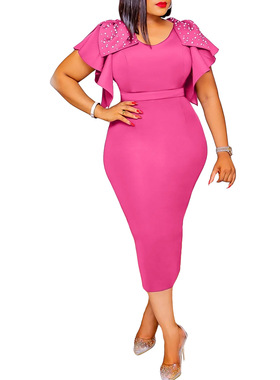 Dress Vestido short Sleeve Club Dress big size OL dress 2023