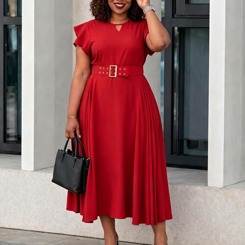 new fashion women dress OL dresses African lady clothes red