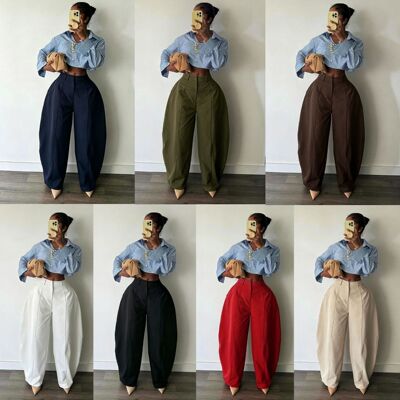 plus size pants for women long trouser 欧美风休闲裤宽松长裤