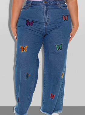 plus big size woman pants girl trousers women jeans 2022 裤