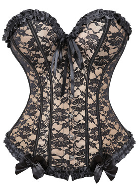 欧美风上衣性感蕾丝束身衣胸衣腰部阀门女 overbust lace corset