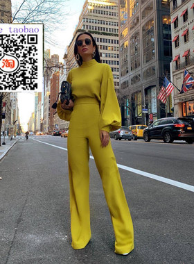 Long sleeves overalls women jumpsuits long wide leg pants xl