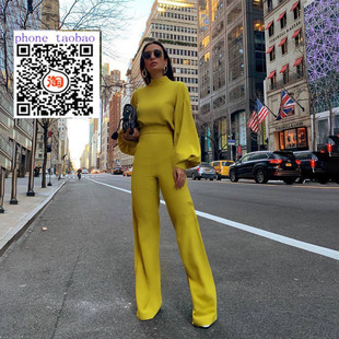 Long sleeves overalls women jumpsuits long wide leg pants xl