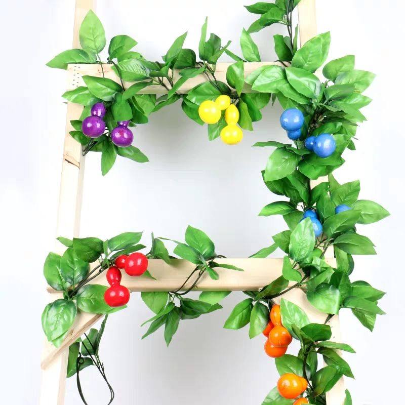 仿真葫芦水果蔬菜藤蔓藤条 室内装饰管道缠绕 挂件吊顶空调装饰花