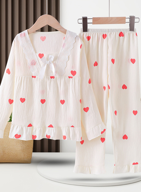 2025秋冬新款云朵棉儿童睡衣女童公主风中大童小女孩初中生家居服