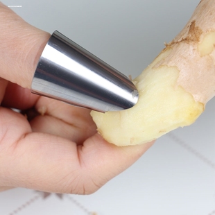 手指头保护套受伤护甲大拇指硬质工作带刀片指甲摘菜母指套不锈钢