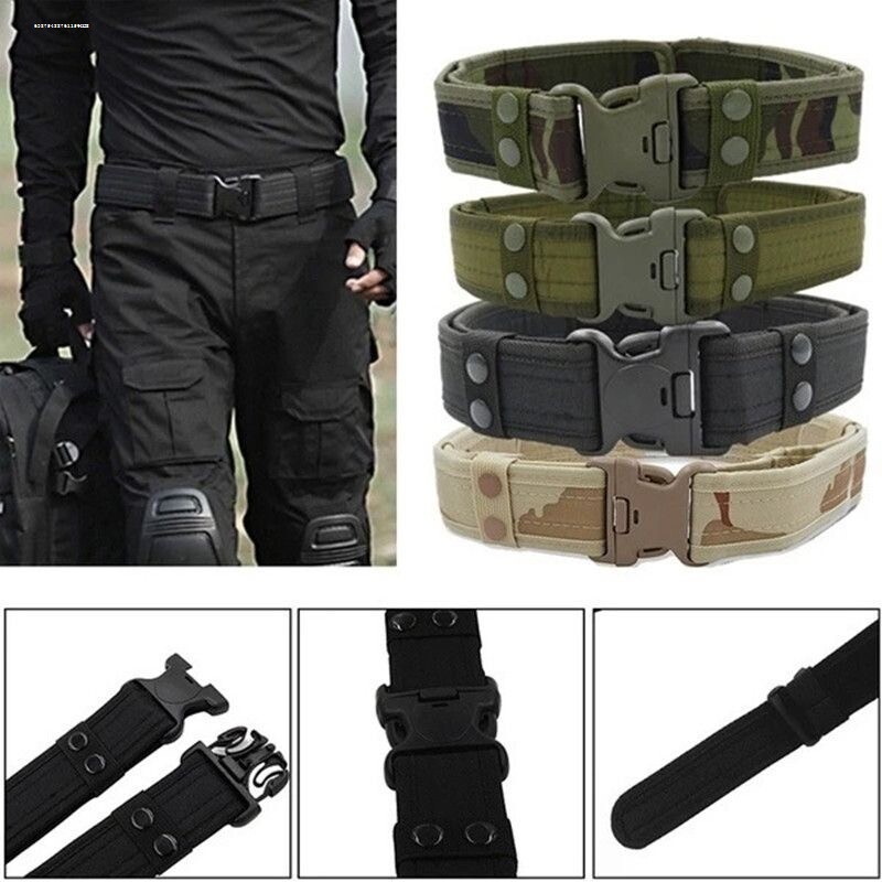 户外军迷特种兵战术军训S外腰带多功能CS迷彩服作训尼龙编制腰封 - 实物图