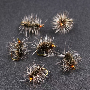 格里菲斯飞蝇钩飞钓路亚浮水毛钩慕斯达鱼钩绑制飞钓假饵蓑羽毛钩