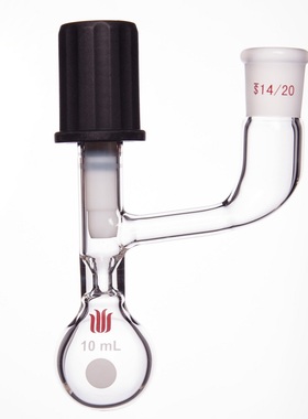 欣维尔SYNTHWARE 带侧口球型溶剂储存球瓶 高真空四氟阀 货号F46