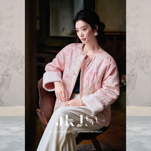 JKJS立体刺绣棉衣冬装新款