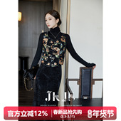JKJS 中国风马夹背心秋冬改良旗袍上衣 马甲盘扣唐装 霓凤 新中式