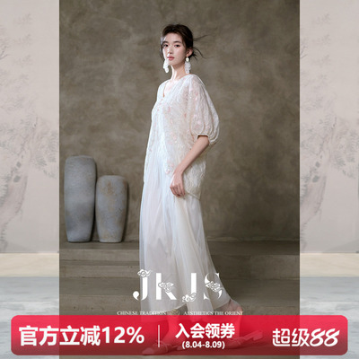 JKJS天丝重工绣花连衣裙女夏