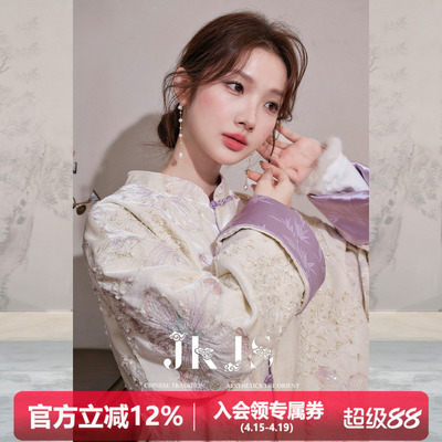 JKJS满版刺绣丝绒外套女