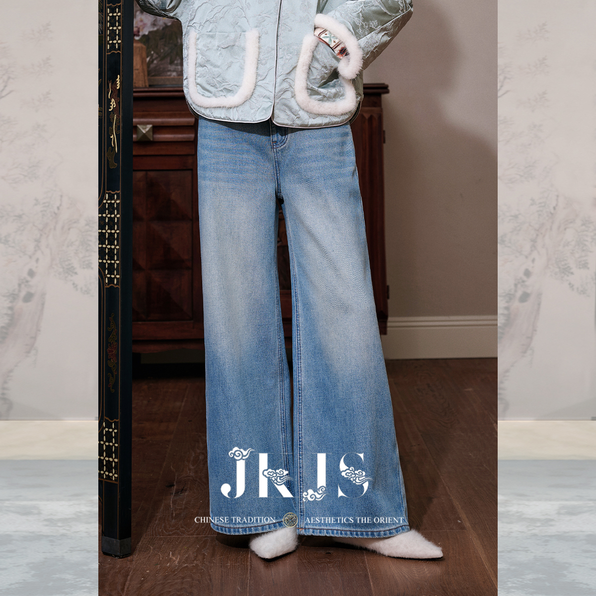 JKJS牛仔棉加绒牛仔裤