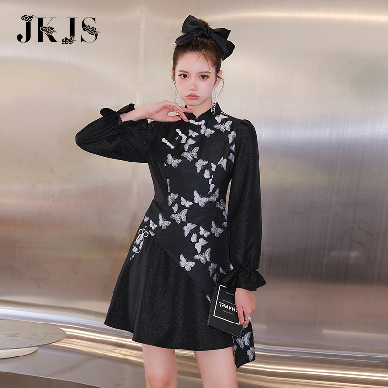 长袖秋装2021年国潮风改良旗袍