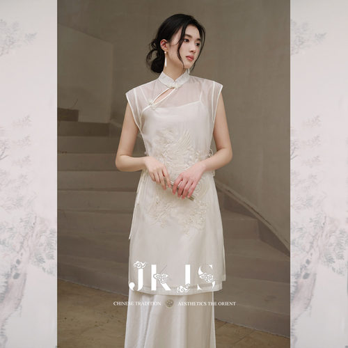 JKJS重工绣花天丝连衣裙女夏