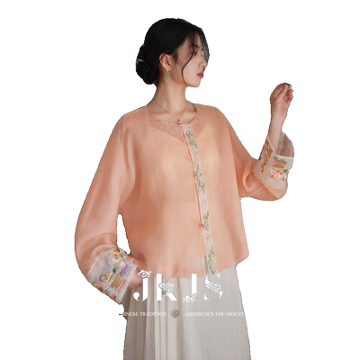 新中式上衣欧根纱衬衫