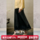 半胧纱 鎏金缎半身裙女2025新款 裙子新中式 JKJS 长款 黑色半裙