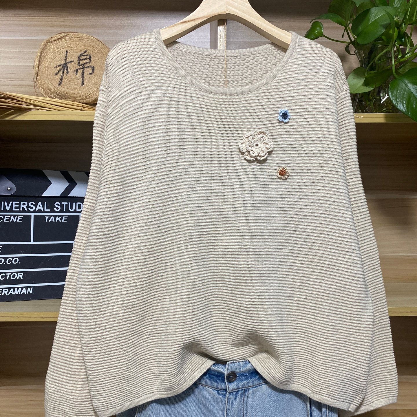 2026春装新款长袖圆领绣花加厚打底毛衣短款宽松套头大码针织衫女,女装/女士精品,毛针织衫,淘宝优惠券,粉丝福利购,淘宝优惠卷