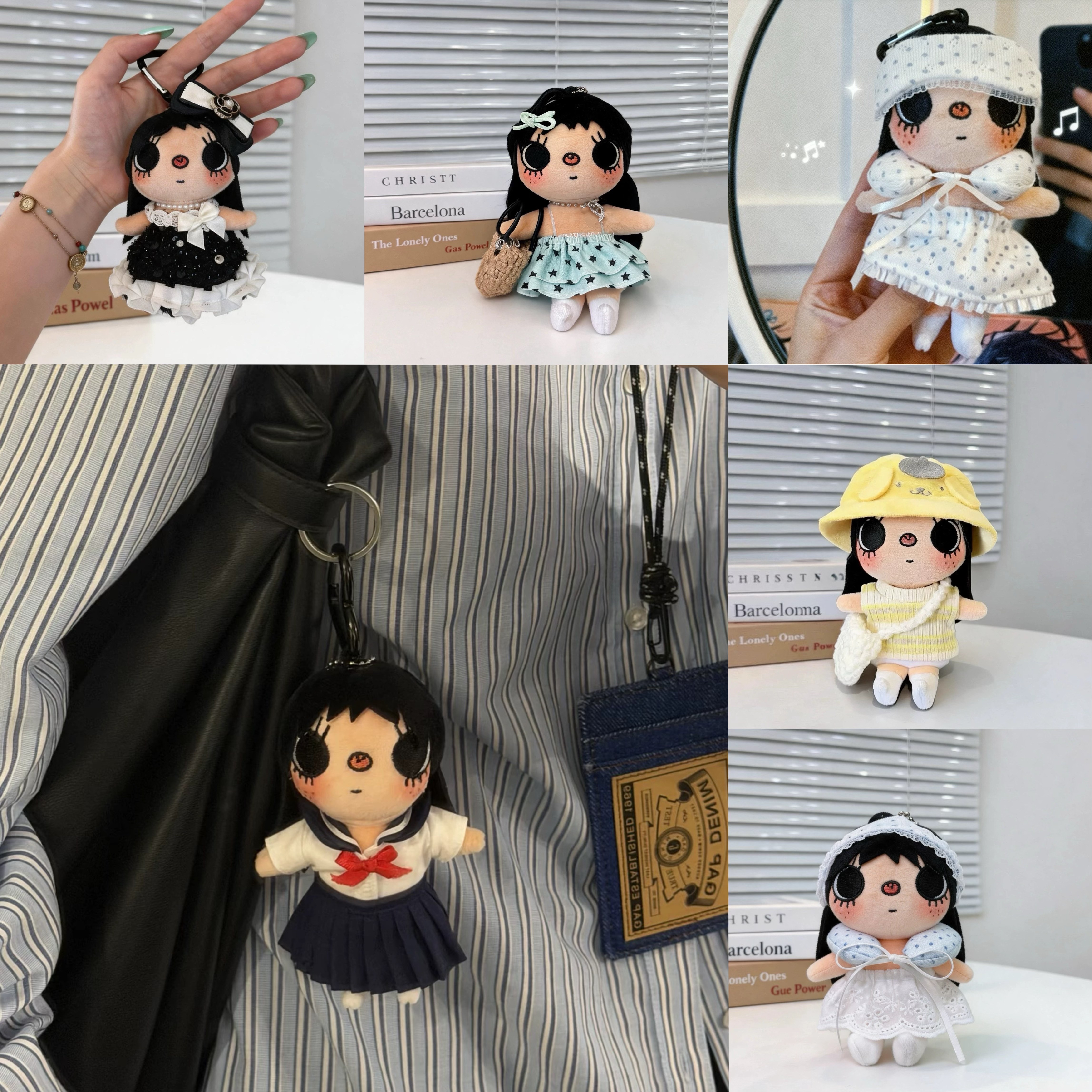 小玉yuy娃衣毛绒玩偶挂件衣服可爱漫画小人套装10cm公仔着替套装图片