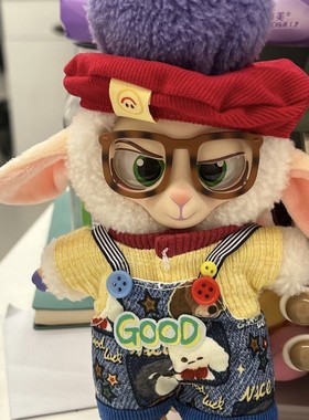 miniso迪士尼疯狂动物城搪胶羊副市长10cm娃衣服警官朱迪尼克替换