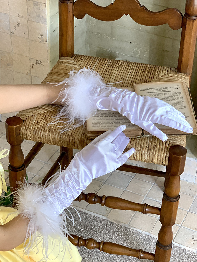 cnorahk 小众鞠婧祎同款手套生日写真新娘婚纱礼服拍照配饰手袖套