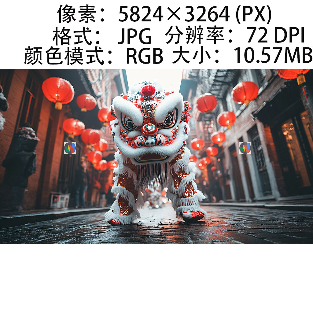 中国传统舞狮服饰特写背景传统舞狮文化节日活动海报设计素材模版