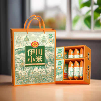 河南特产 洛阳伊河桥 洛阳伊川小米新小米2kg小米礼盒装